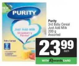 Spar Purity 3rd Baby Cereal Just Add Milk Assorted offer