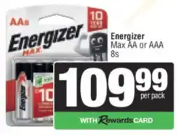 Spar Energizer Max AA or AAA offer