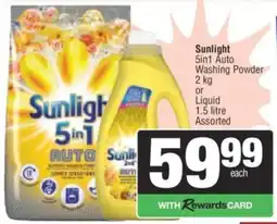 Spar Sunlight 5in1 Auto Washing Powder or Liquid Assorted offer