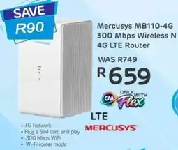 Computer Mania Mercusys MB110-4G 300 Mbps Wireless N 4G LTE Router offer