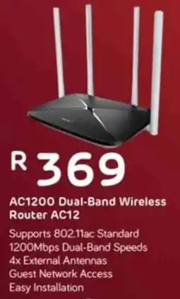 Computer Mania Mercusys AC1200 Dual-Band Wireless Router AC12 offer