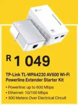 Computer Mania TP-Link TL-WPA4220 AV600 Wi-Fi Powerline Extender Starter Kit offer