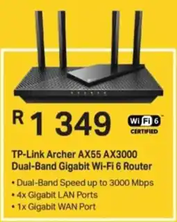Computer Mania TP-Link Archer AX55 AX3000 Dual-Band Gigabit Wi-Fi 6 Router offer