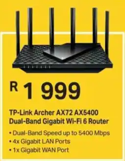 Computer Mania TP-Link Archer AX72 AX5400 Dual-Band Gigabit Wi-Fi 6 Router offer