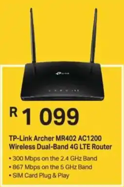 Computer Mania TP-Link Archer MR402 AC1200 Wireless Dual-Band 4G LTE Router offer