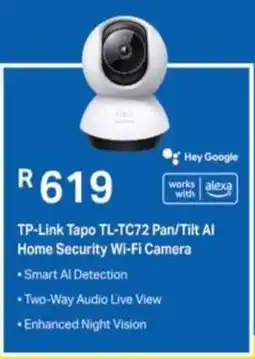 Computer Mania TP-Link Tapo TL-TC72 Pan/ Tilt AI Home Security Wi-Fi Camera offer