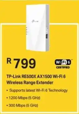 Computer Mania TP-Link RE500X AX1500 Wi-Fi 6 Wireless Range Extender offer