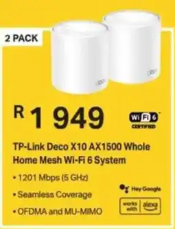 Computer Mania TP-Link Deco X10 AX1500 Whole Home Mesh Wi-Fi 6 System offer