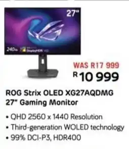Computer Mania Asus ROG Strix OLED XG27AQDMG 27" Gaming Monitor offer