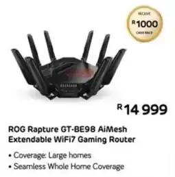 Computer Mania Asus ROG Rapture GT-BE98 AiMesh Extendable WiFi7 Gaming Router offer