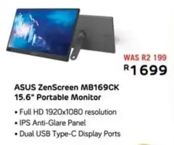 Computer Mania Asus ZenScreen MB169CK 15.6" Portable Monitor offer