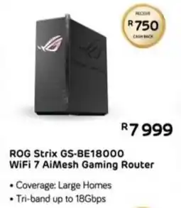 Computer Mania Asus ROG Strix GS-BE18000 WiFi 7 AiMesh Gaming Router offer