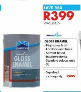 Chamberlain Gloss enamels offer