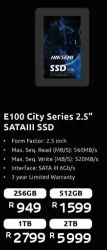 Computer Mania Hiksemi E100 City Series 2.5" SATAIII SSD offer