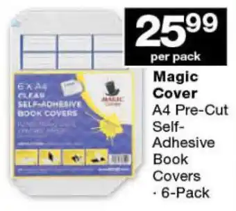 Checkers Magic Cover A4 Pre-Cut Adhesive Book Covers 6-Pack offer