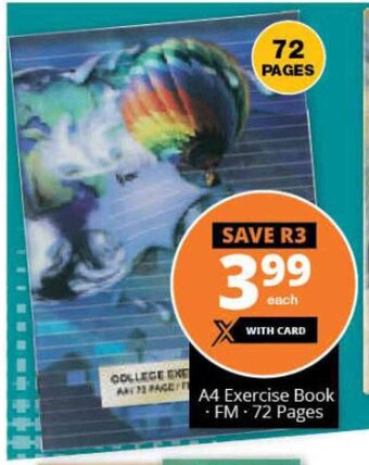 Checkers A4 Exercise Book 72 Pages offer