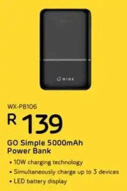 Computer Mania Winx Go Simple 5000mAh Power Bank offer