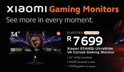 Computer Mania Xiaomi G34WQi UltraWide VA Curved Gaming Monitor offer