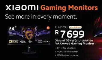 Computer Mania Xiaomi G34WQi UltraWide VA Curved Gaming Monitor offer
