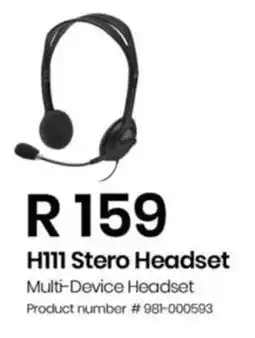 Computer Mania Logitech H111 Stero Headset offer
