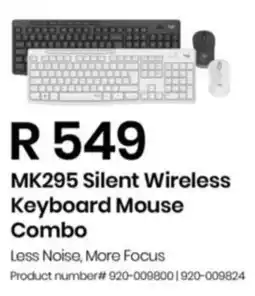Computer Mania Logitech MK295 Silent Wireless Keyboard Mouse Combo offer