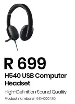 Computer Mania Logitech H540 USB Computer Headset offer