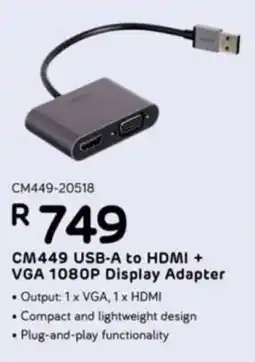 Computer Mania UGreen CM449 USB-A to HDMI + VGA 1080P Display Adapter offer