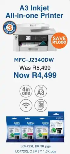 Computer Mania Brother MFC-J2340DW A3 Inkjet All-in-one Printer offer