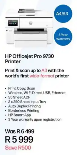Computer Mania HP Officejet Pro 9730 Printer offer