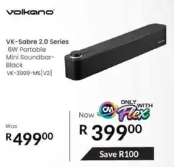 Computer Mania Volkano VK-Sabre 2.0 Series 6W Portable Mini Soundbar Black offer