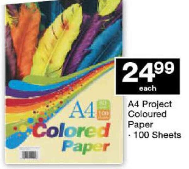 A4 Protect Coloured Paper 100 Sheets offer at Checkers