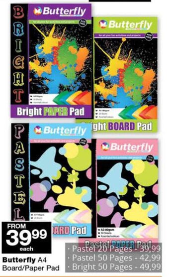 Checkers Butterfly A4 Board/Paper Pad offer