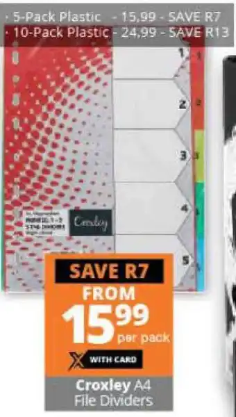 Checkers Croxley A4 File Dividers offer