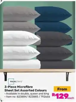 Game 3-Piece Microfibre Sheet Set Assorted Colours offer