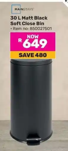 Game 30 L Matt Black Soft Close Bin offer
