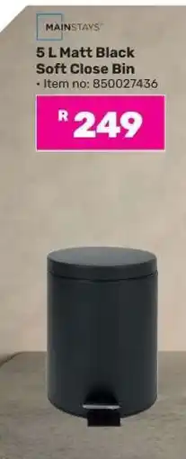 Game 5 L Matt Black Soft Close Bin offer