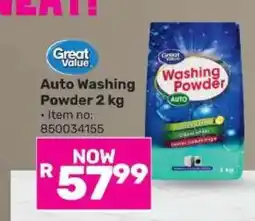 Game Great Value Auto Washing Powder 2 kg offer