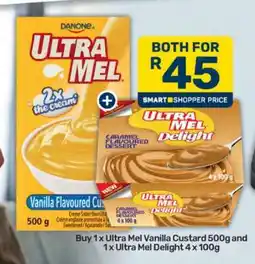 Pick n Pay Ultra Mel Vanilla Custard 500g and Ultra Mel Delight 4 x 100g offer