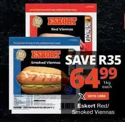 Checkers ESKORT RED/SMOKED VIENNAS offer