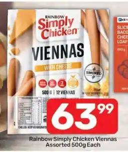 Pick n Pay Rainbow Simply Chicken Viennas Assorted 500g Each offer