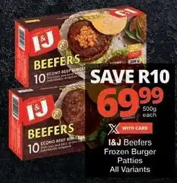 Checkers I&J Beefers Frozen Burger Patties offer