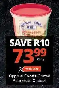 Checkers Cyprus Foods Grated Parmesan Cheese offer
