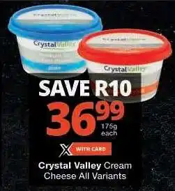 Checkers Crystal Valley Cream Cheese offer