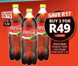 Checkers Coca-Cola Original Taste Less Sugar Cold Drink offer