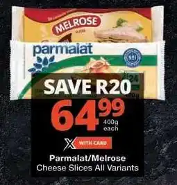 Checkers Parmalat/Melrose Cheese Slices All Variants offer