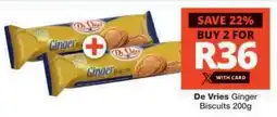 Checkers De Vries Ginger Biscuits 200g offer