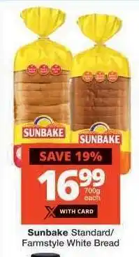 Checkers Sunbake Standard/Farmstyle White Bread offer