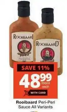 Checkers Rooibaard Peri-Peri Sauce All Variants offer