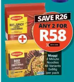 Checkers MAGGI 2 MINUTE NOODLES offer