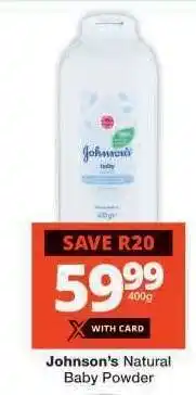Checkers JOHNSON'S NATURAL BABY POWDER offer